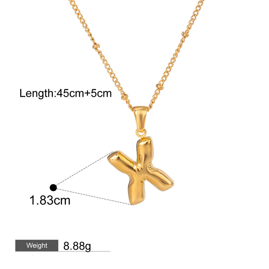 18K gold letters with birthstone design exquisite dazzling necklace