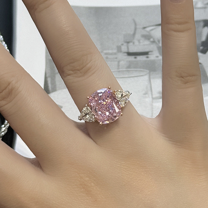 Dazzling Fire-Color Starry-Cut Zircon Elegant Minimalist Open-End Ring For Women