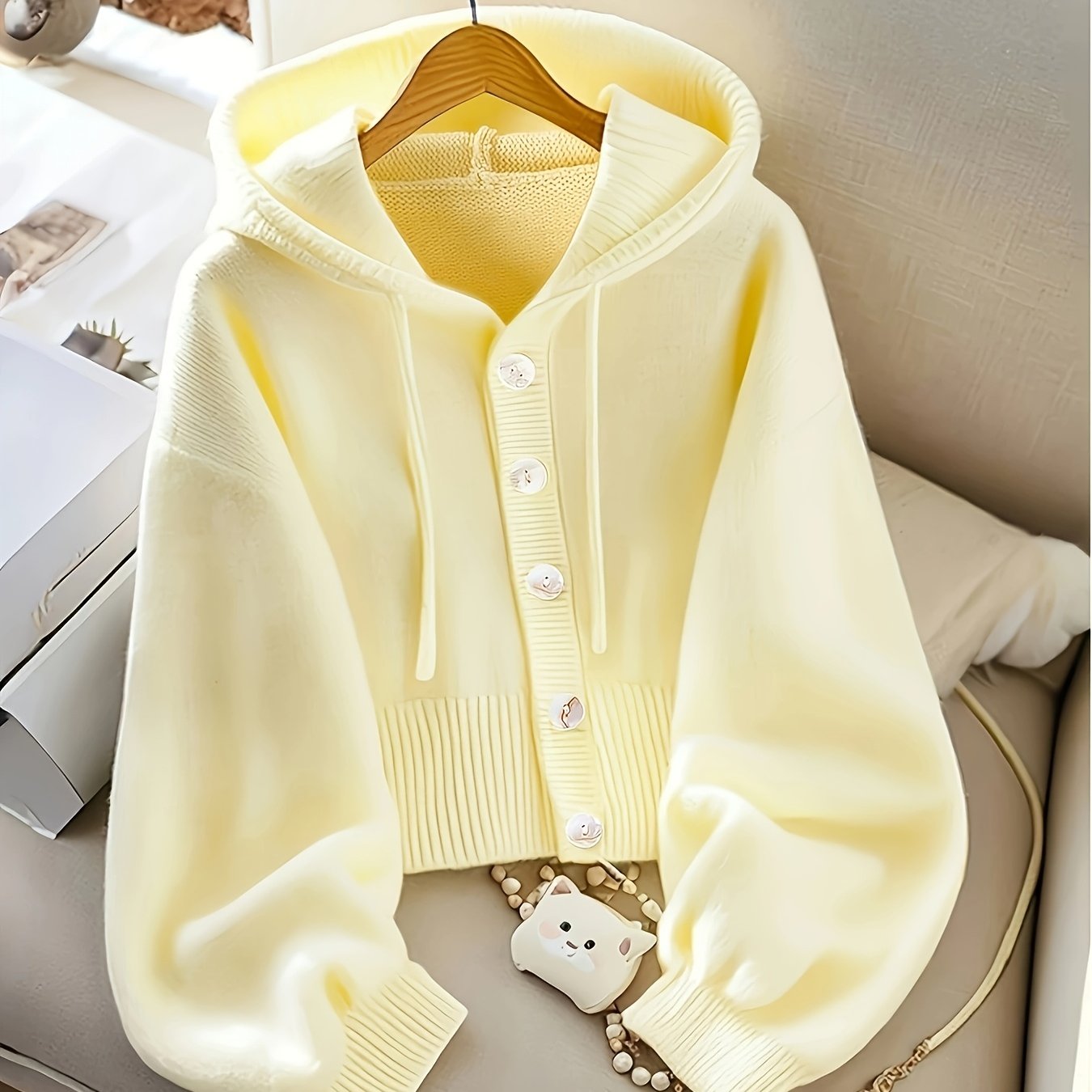 Essential Cozy Plus Size Hooded Cardigan