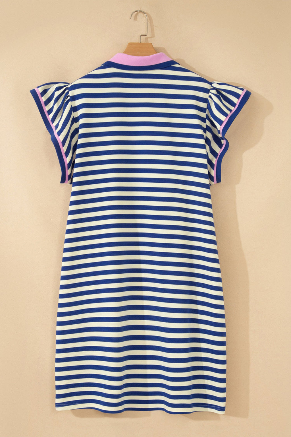 Stripe Colorblock V-Neck Short Sleeve Mini Shift Dress