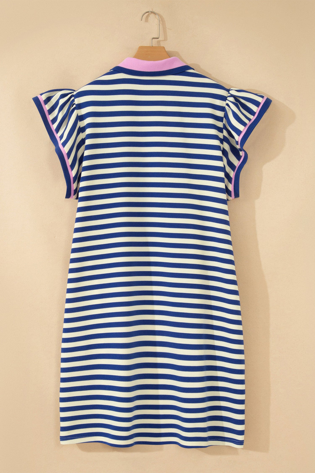 Stripe Colorblock V-Neck Short Sleeve Mini Shift Dress