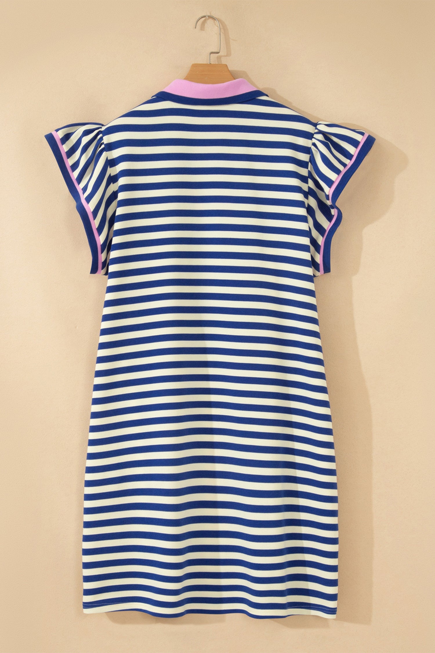Stripe Colorblock V-Neck Short Sleeve Mini Shift Dress