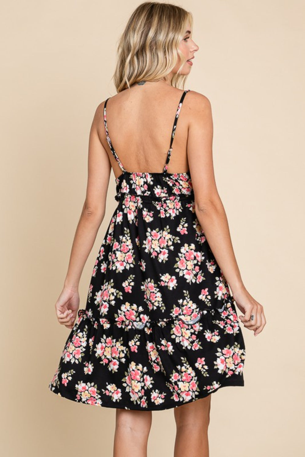 Floral Frill Cami Summer Dress with Romantic Ruffle Details
