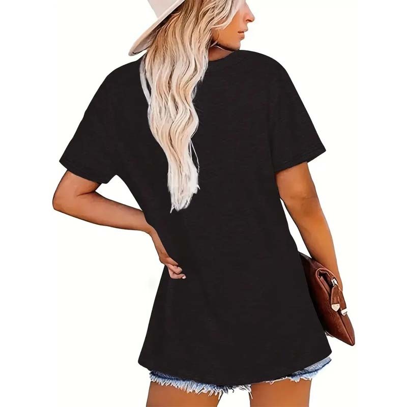 Women's Sunrise Print Round Neck Short Sleeve T-Shirt - Image 5