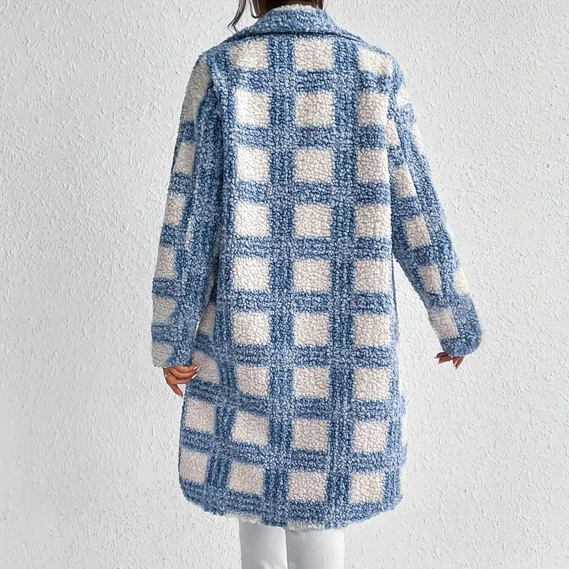 Women’s Lightweight Plaid Fleece Shacket Button Down Jacket