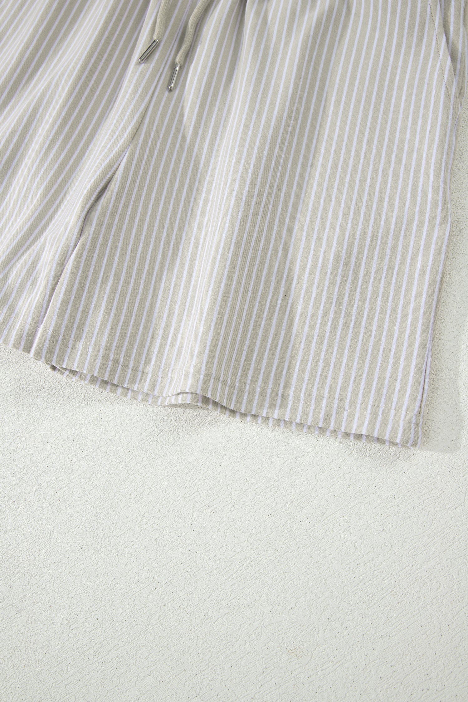Aadhya Striped Dolman Sleeve Polo Shirt and Shorts Loungewear Set