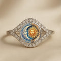 European And American Sun And Moon Diamond Couple Ring Bohemian Valentine's Day Gift Index Finger Ring Opening Adjustable Ring