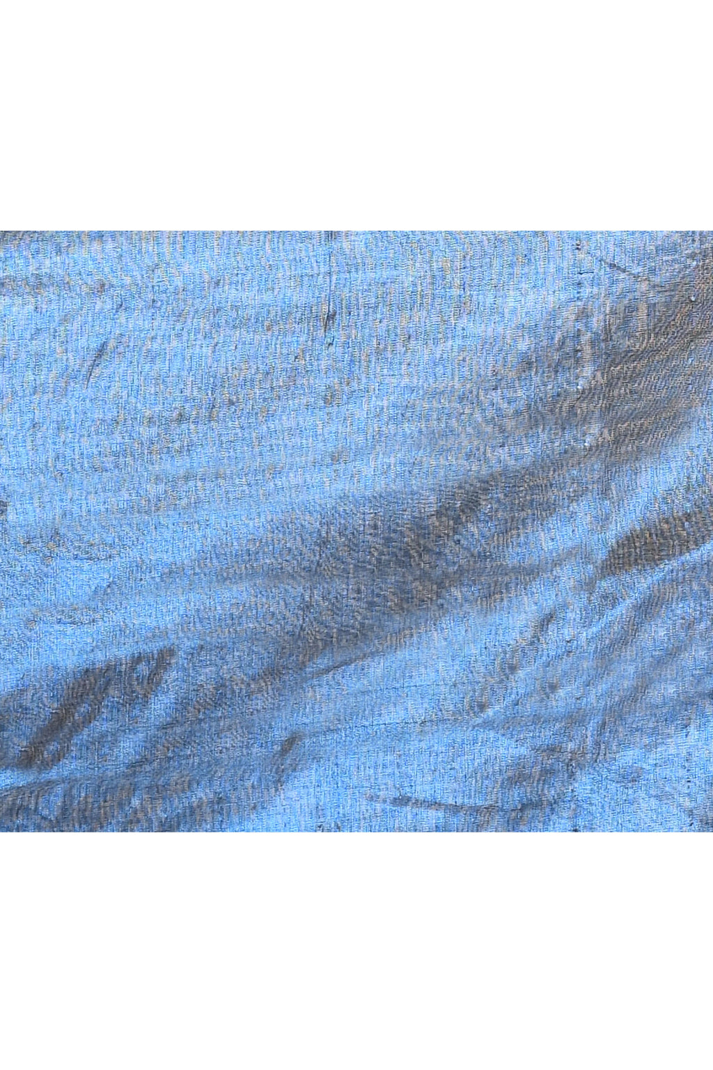 Blue Dual Tone Organic Tissue Saree with Unstitched Blouse Piece
