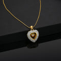 Gold-polished heart pendant necklace with Austrian crystals for girls