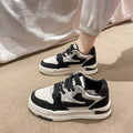 Women's Casual Platform Sneakers - White, Gray & Blue
