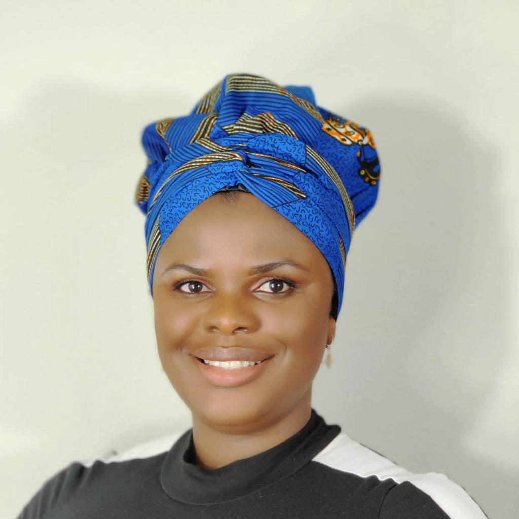 Yasmin African Print Kente Bonnet Wrap with Satin Lining - Image 5