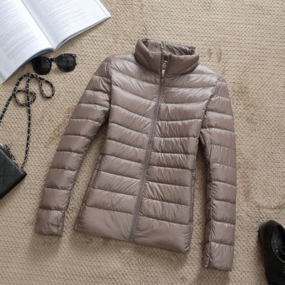 Women's Ultra-Lightweight Slim Fit Hooded Puffer Jacket - Image 22