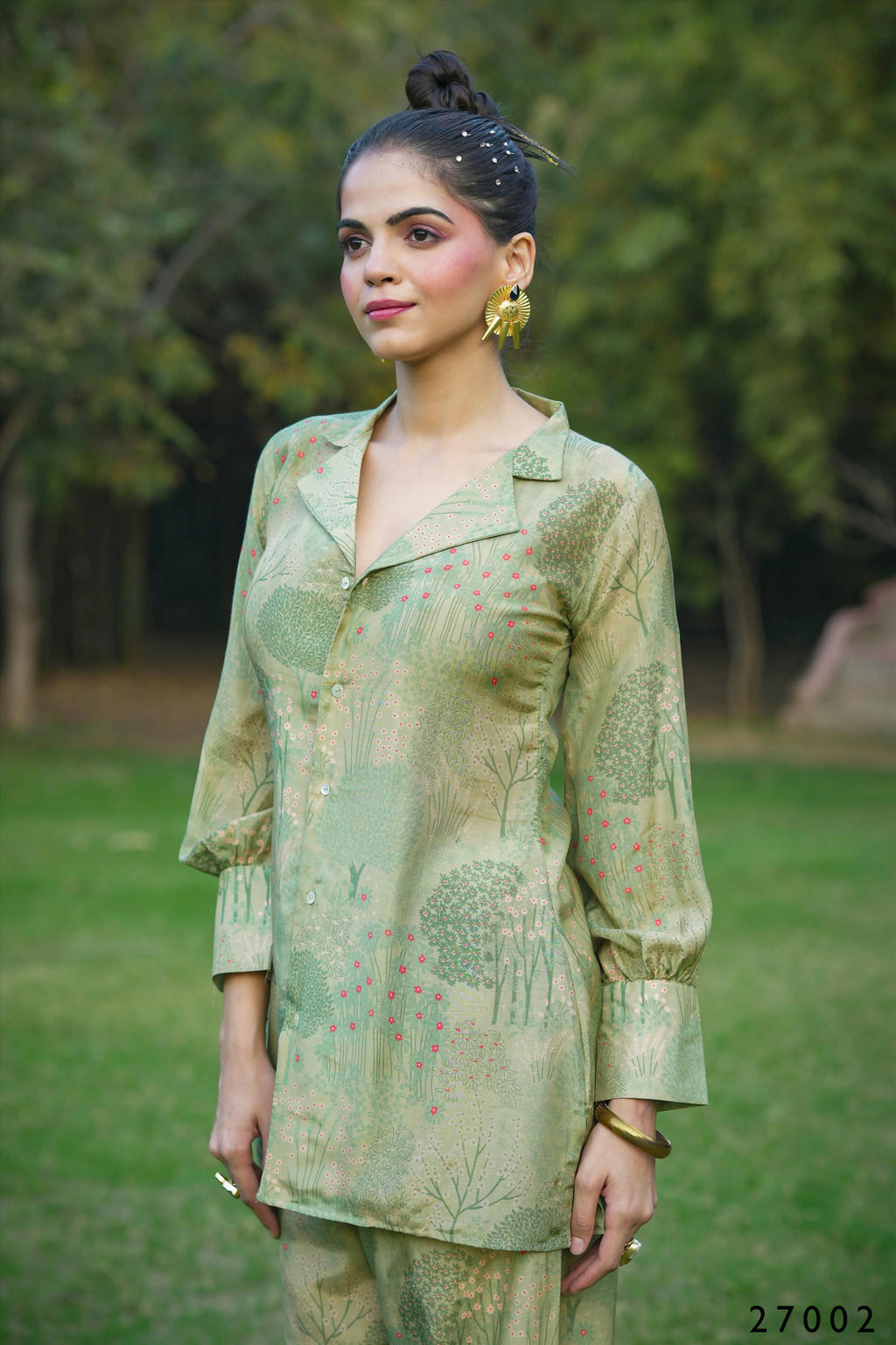 Women's Casual Mahendi Mull Cotton Co-ord Set - Anya Collection