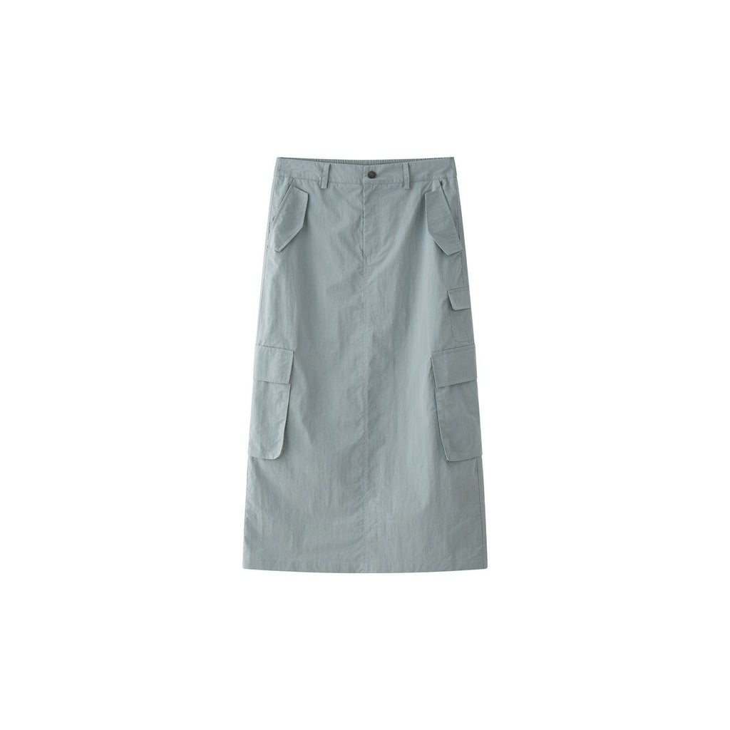 Gray Workwear Maxi Skirt - Soft, Breathable, & H-Version Style - Image 5