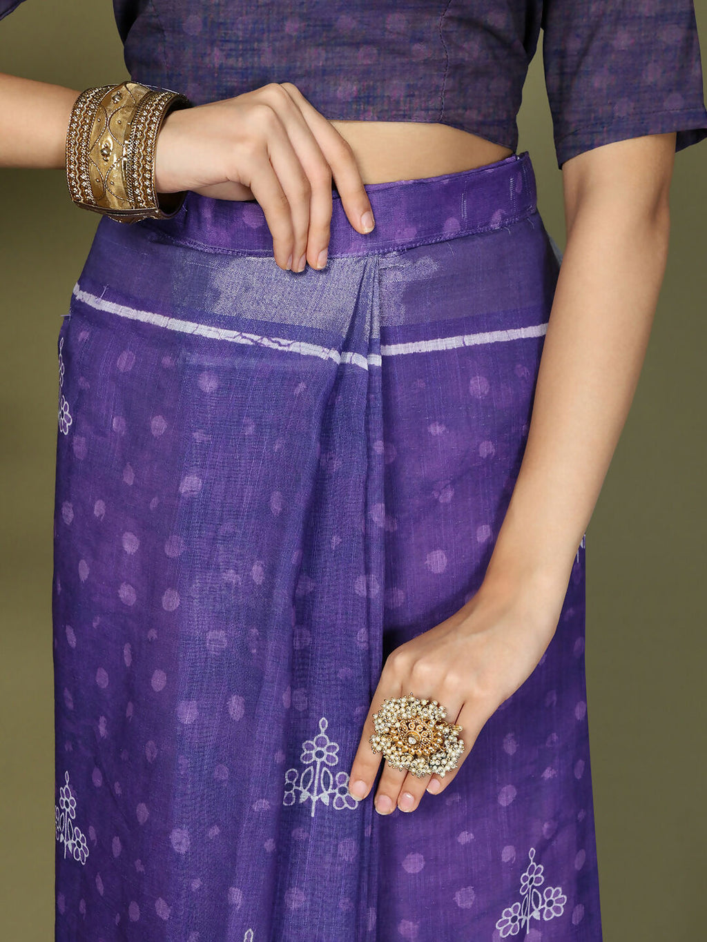 Shree Shyam Fashion Cotton Violet Saree