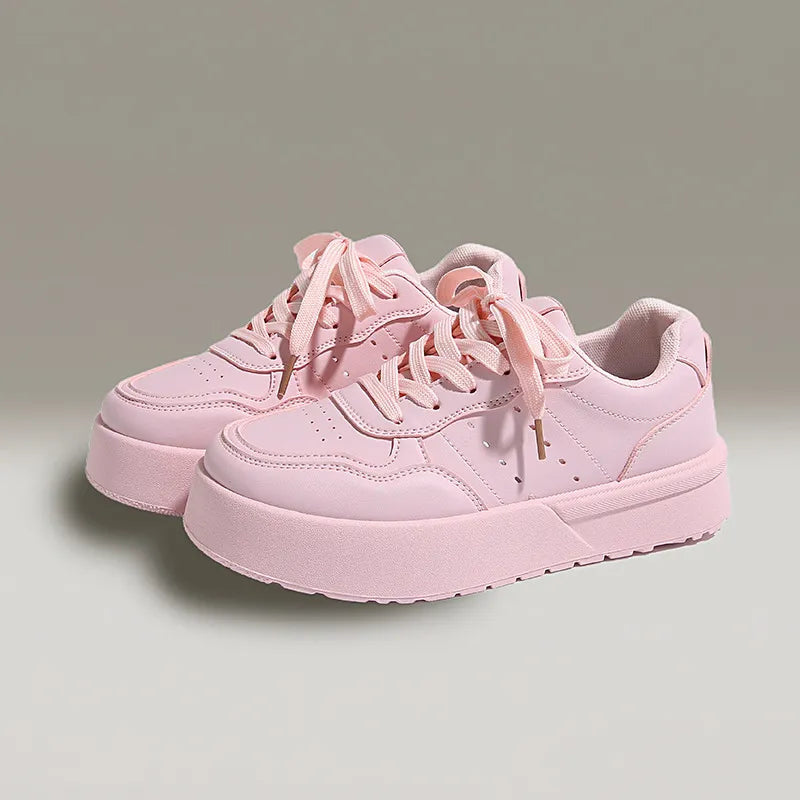 Women's Lace Up Platform Athletic Sneakers Harajuku Style - Image 3