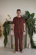 Men's Short Sleeve Pajamas | Christmas Plaid