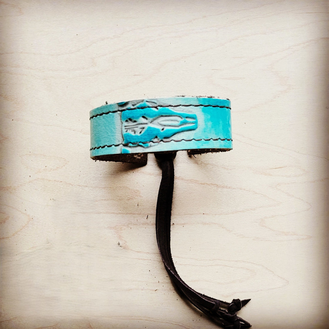 Women's Turquoise Leather Cuff Bracelet Adjustable