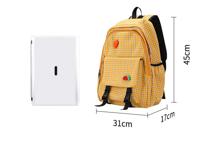 Harajuku Plaid School Backpack - Large Capacity Student Bag - Image 4