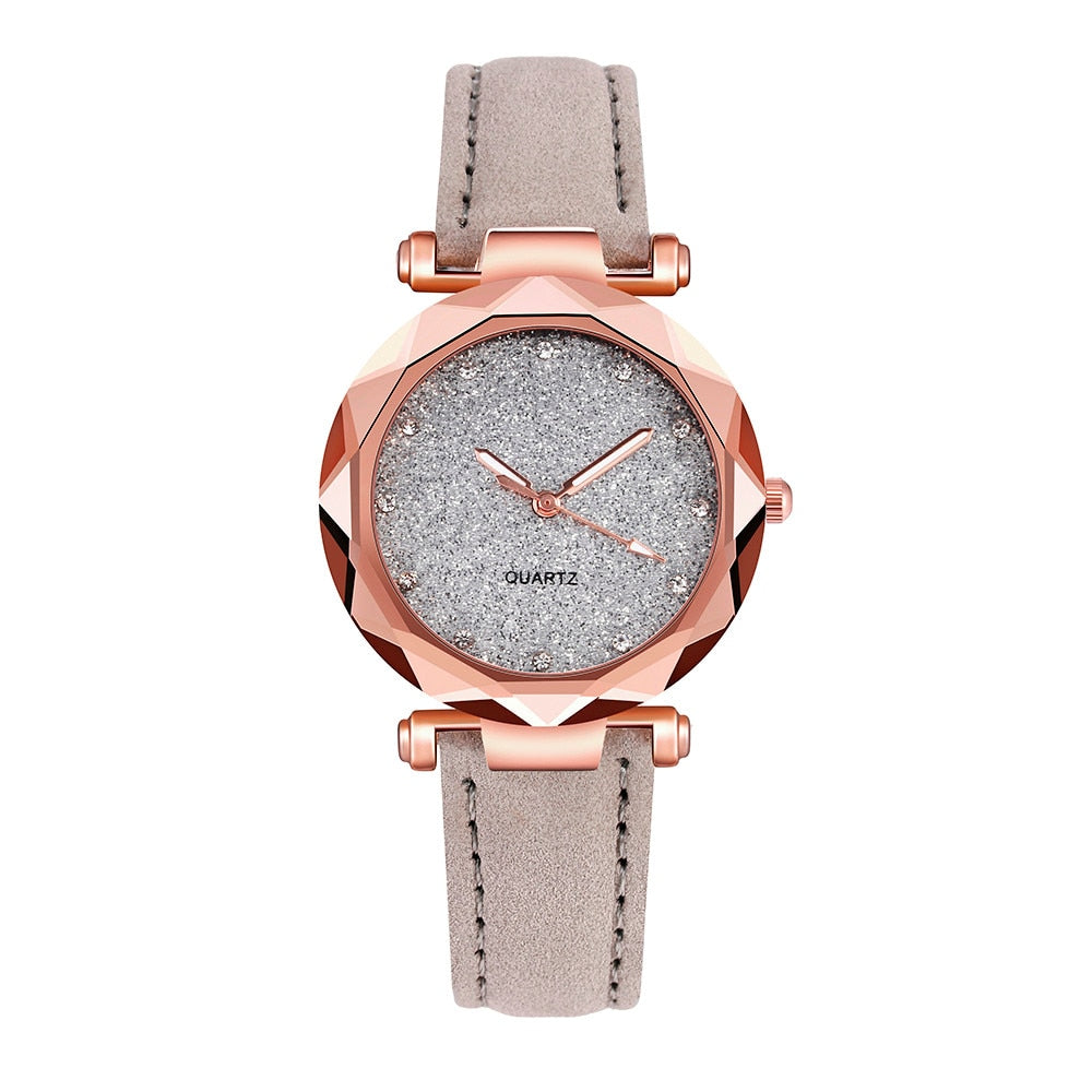 Women's Rose Gold Rhinestone Harajuku Style Quartz Watch - Image 4