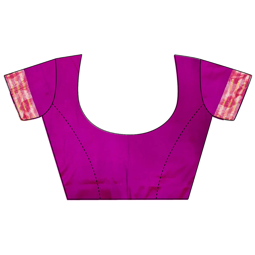 Rani Pink Jacquard Butti Soft Lichi Silk Paithani Saree