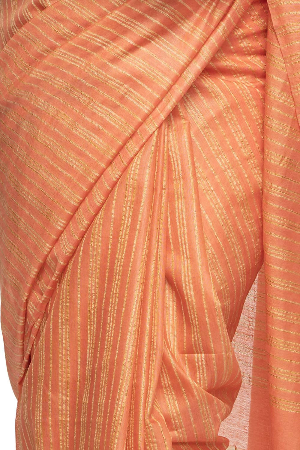 Orange Bhagalpuri Saree with Unstitched Blouse Piece