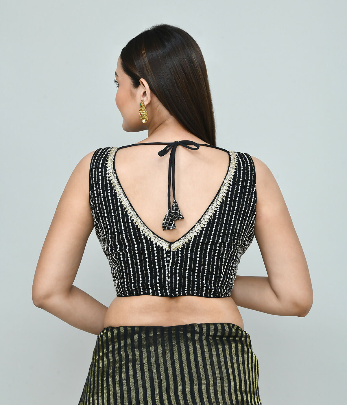 Women's Dark Green Art Silk Embroidered Stitched Blouse