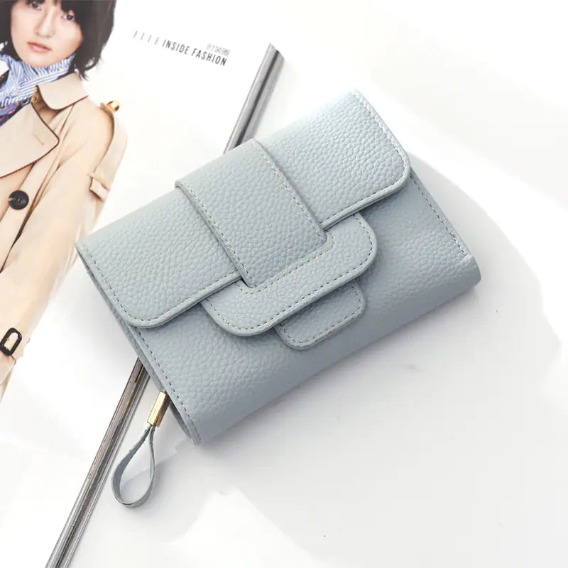 Women's Lychee Pattern Wallet with Zipper Buckle