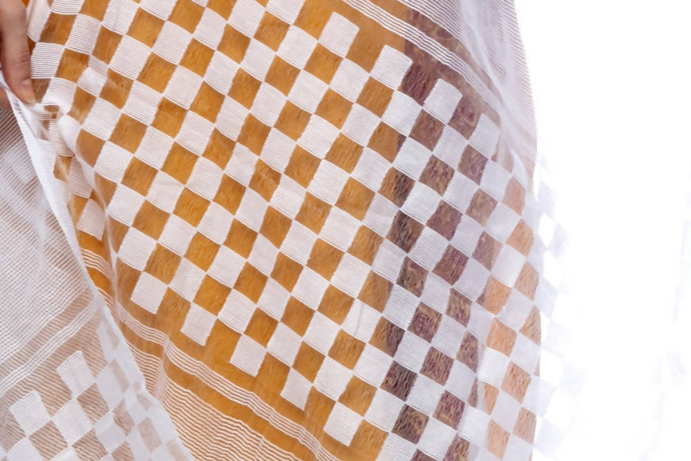 Off White Buta Cut Kota Cotton Dupatta for Elegant Looks
