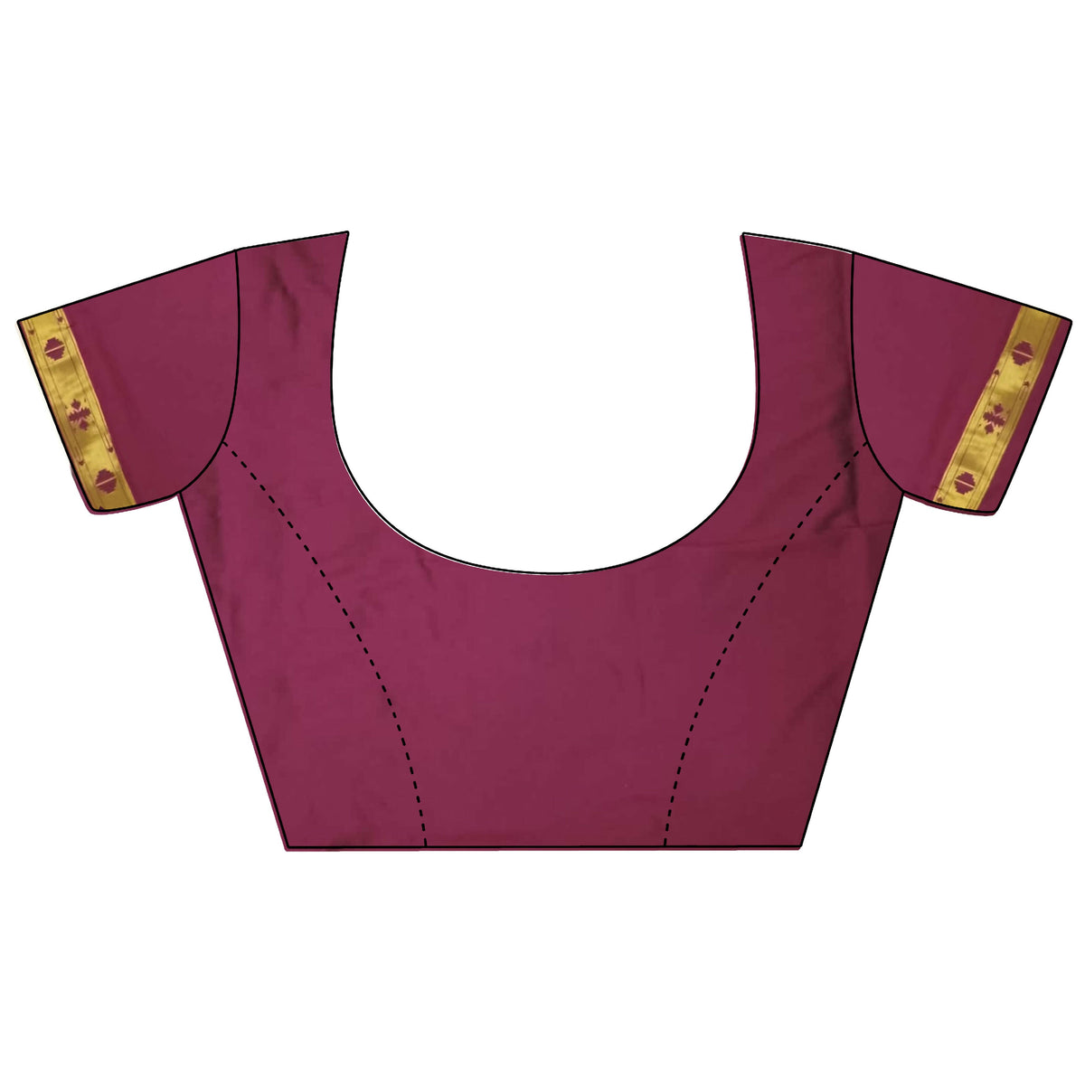 Wine Polka Dot Lichi Silk Paithani Saree with Matching Blouse