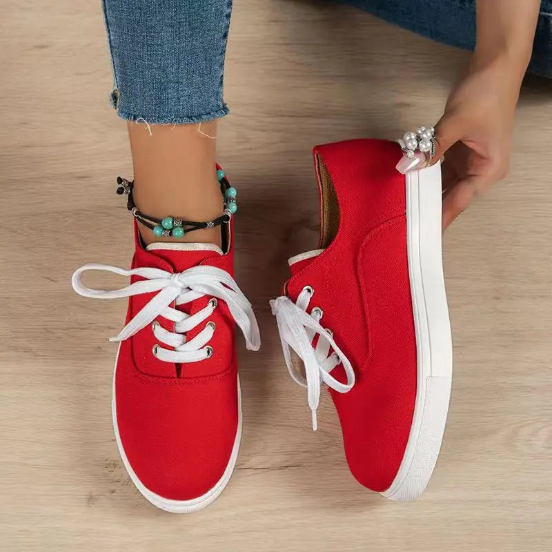 Women's Breathable Canvas Sneakers in Vibrant Purple - Image 30