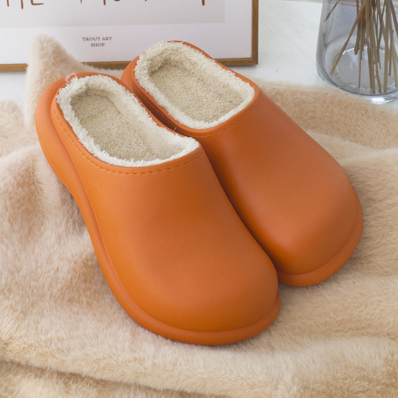 Women's 6cm Thick Sole Plush Indoor Slippers - Waterproof Clogs