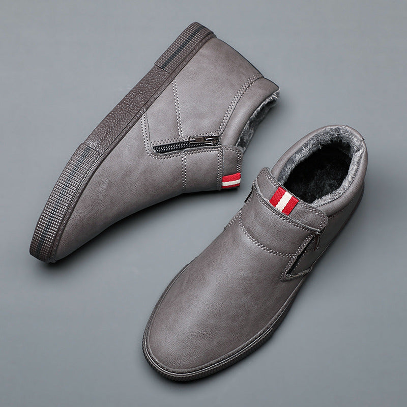 Men's Casual Winter Snow Boots Faux Leather Lined Anti-Slip Shoes