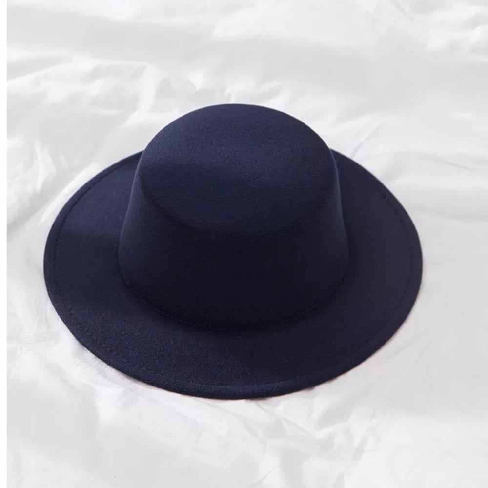 Classic Wide Brim Felt Fedora Hat for Men and Women