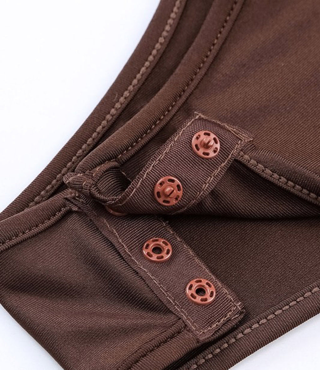 Seamless Crew Neck Bodysuit in Brown - Essential Everyday Fit