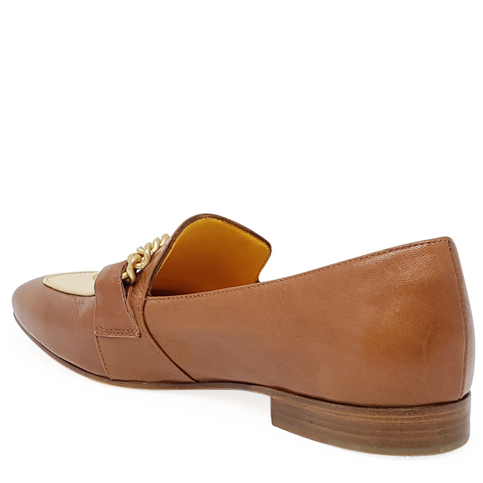 Flat Loafer Tan/Cream