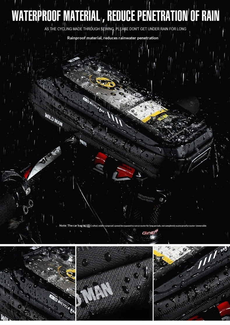 Waterproof Bicycle Front Frame Bag with Touchscreen Phone Mount