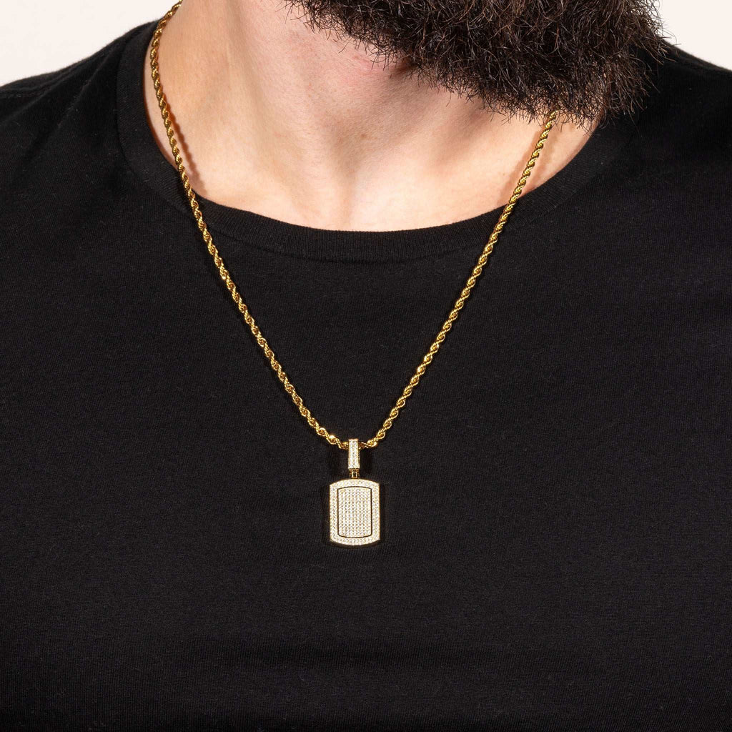 Dog Tag Pendant Hip Hop 925 Sterling Silver