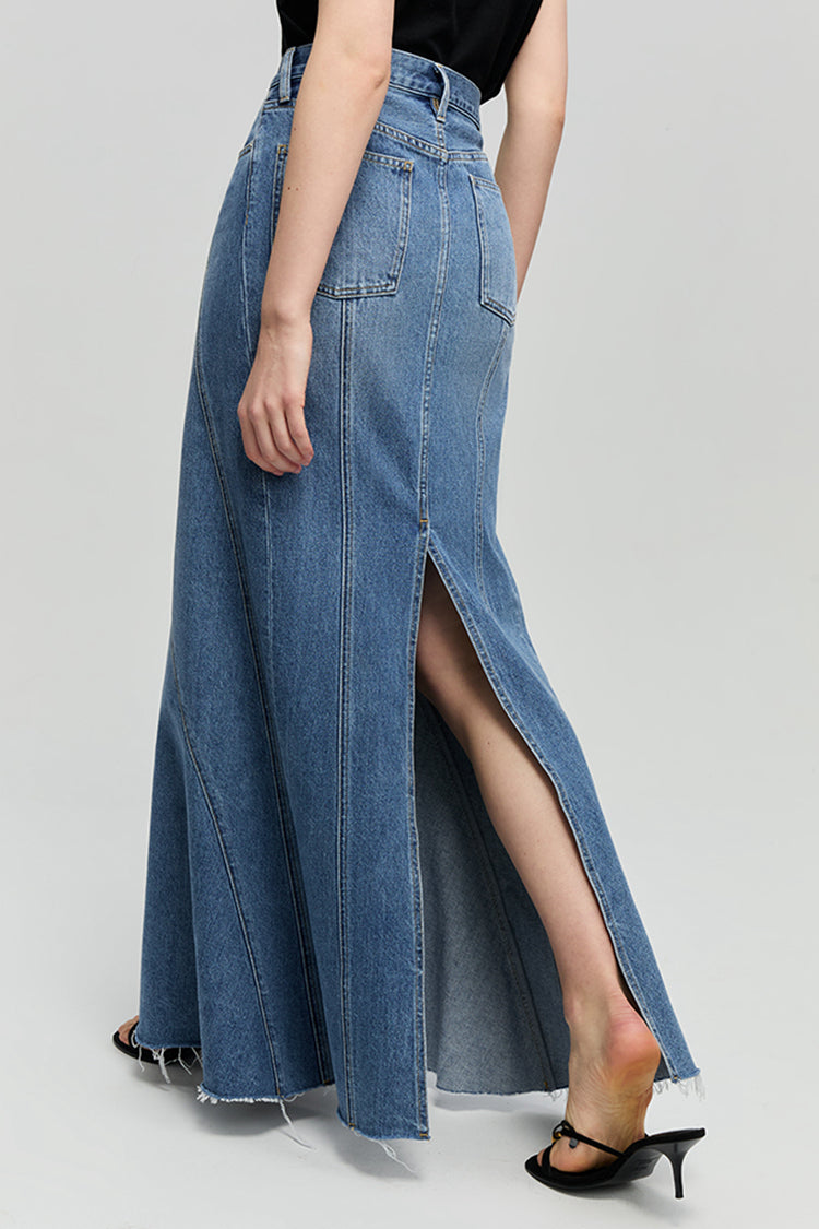 Express Yourself Asymmetrical Denim Skirt