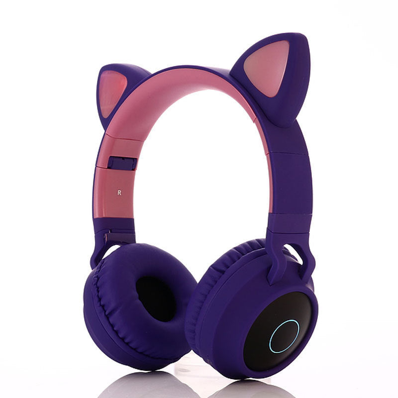 Pink Wireless Bluetooth Kids Headphones with Microphone & Folding Design