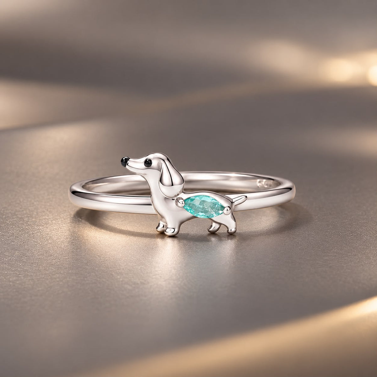925 Sterling Silver White Gold Plated Transparent Glass Enamel Size E Ring for Women
