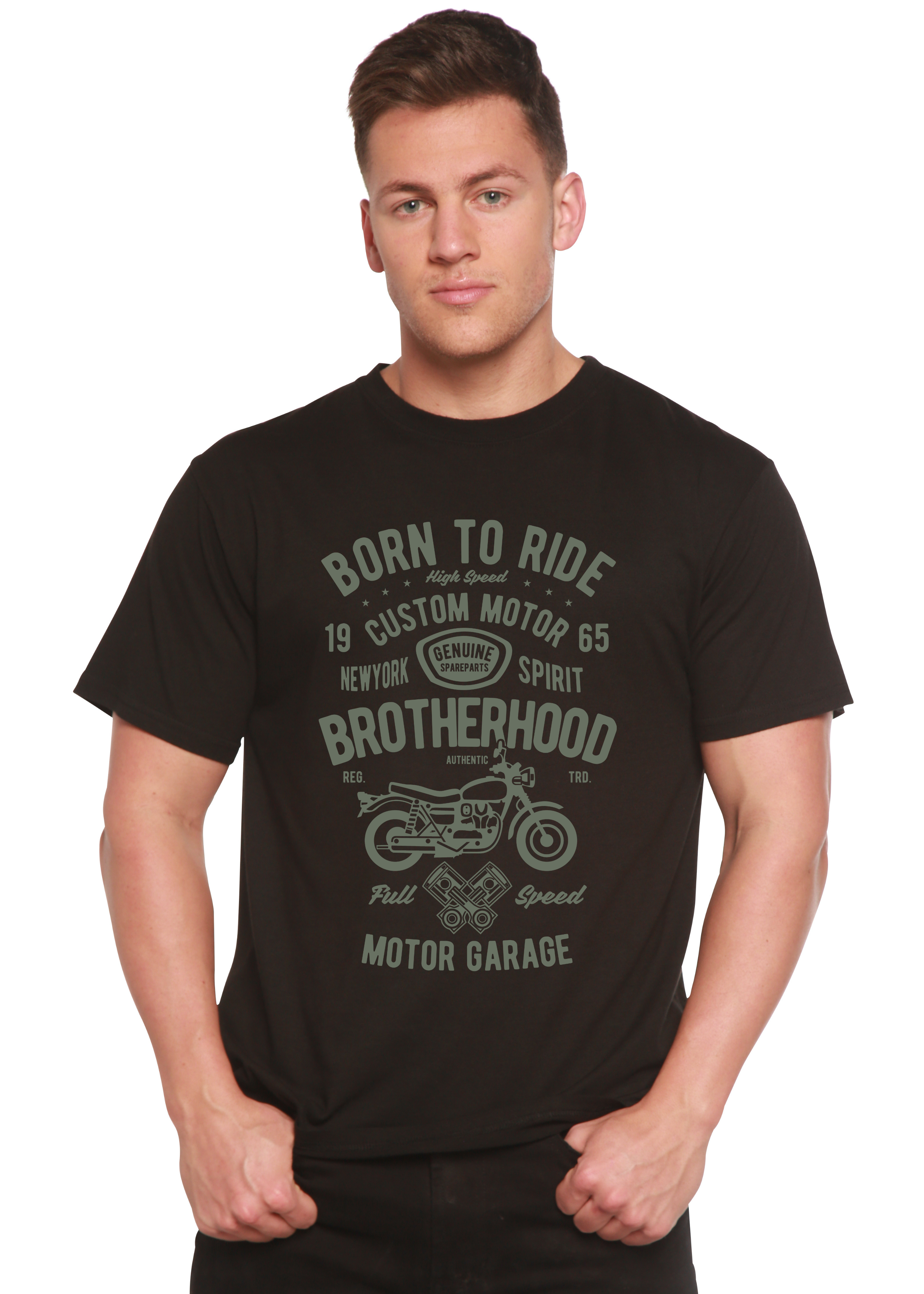 Motorcycle Brotherhood Men's Bamboo Viscose/Organic Cotton Short Sleeve Graphic T-Shirt