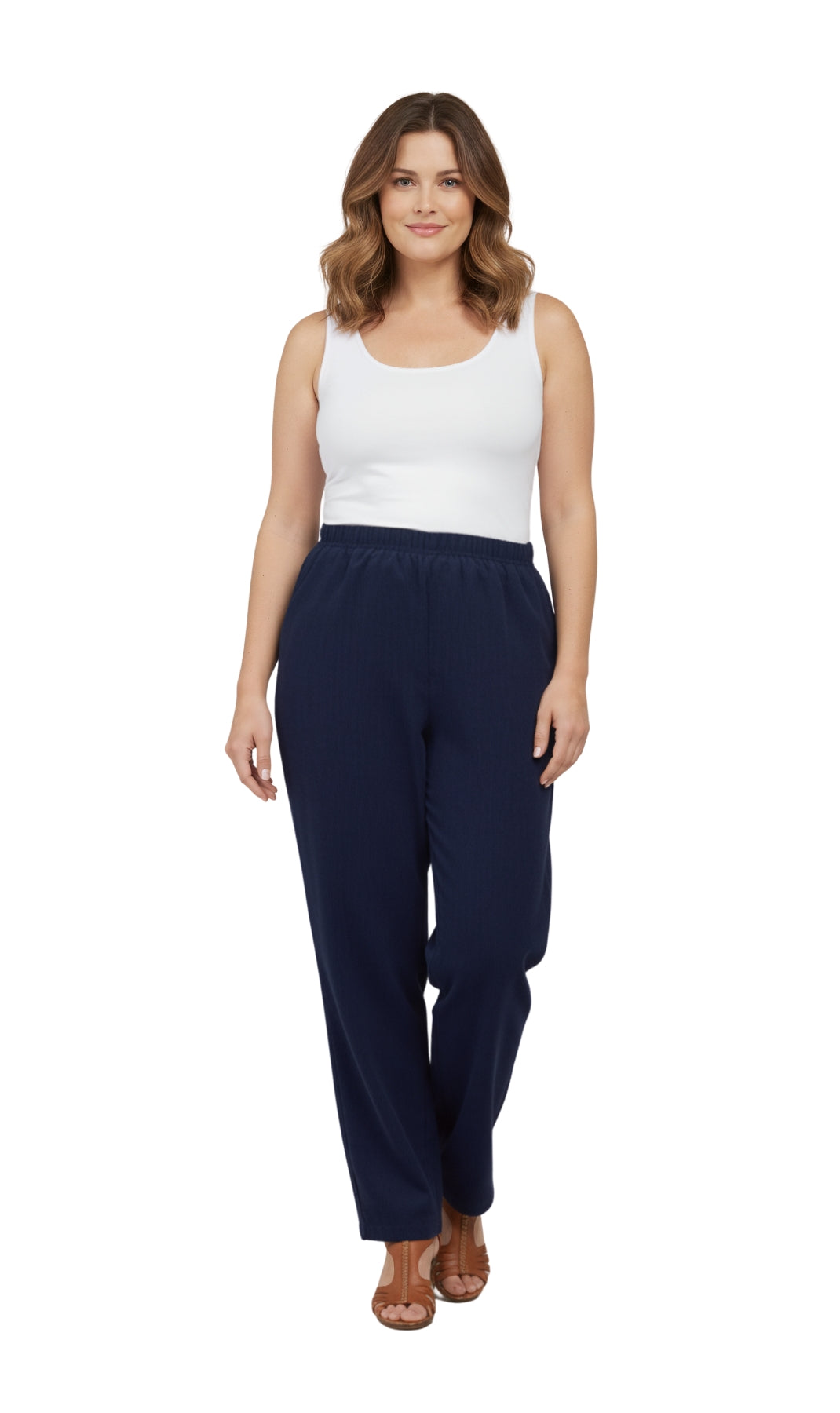 Women's Fine Wale Corduroy Pull-On Pants with Covered Elastic
