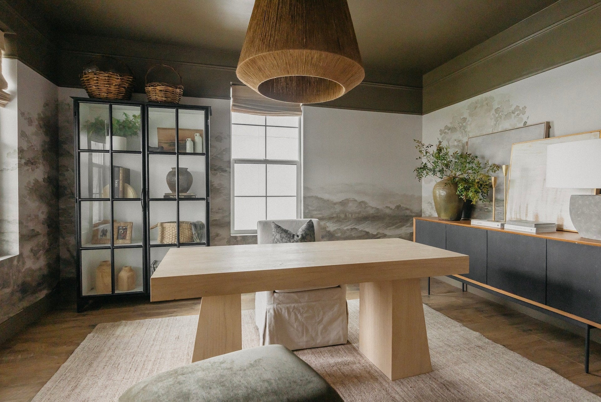 Somerset Fields Nature-Inspired Wallpaper in Taupe and Cream