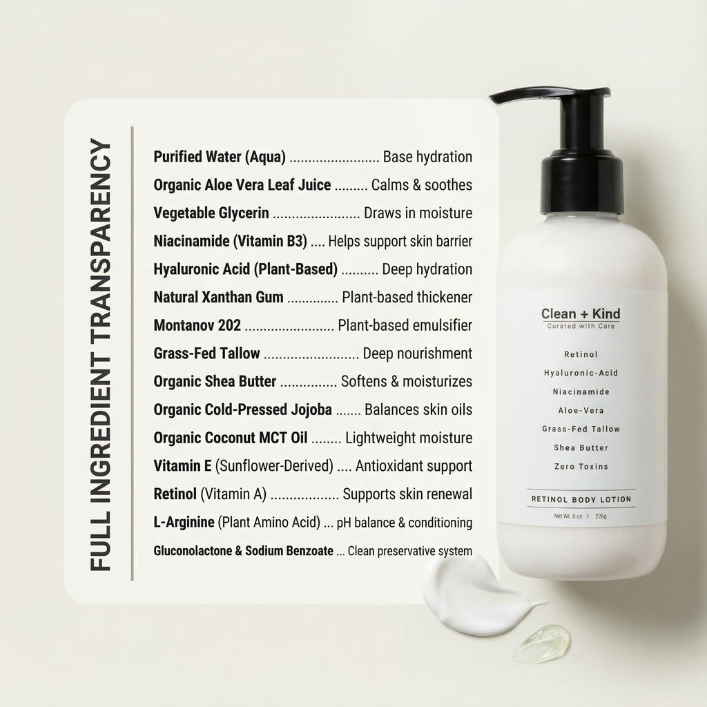 Retinol Body Lotion with Hyaluronic Acid and Grass-Fed Tallow - Image 7