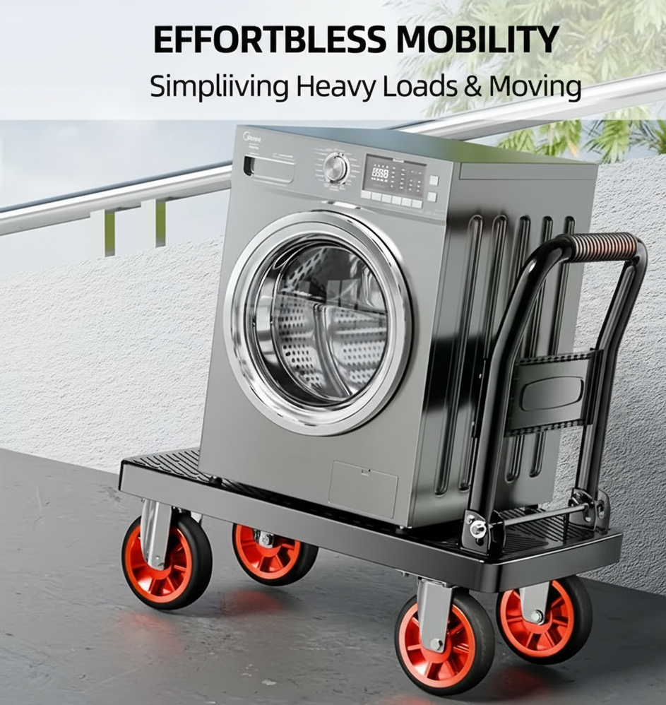 Heavy Duty Folding Platform Cart with Secure Strap