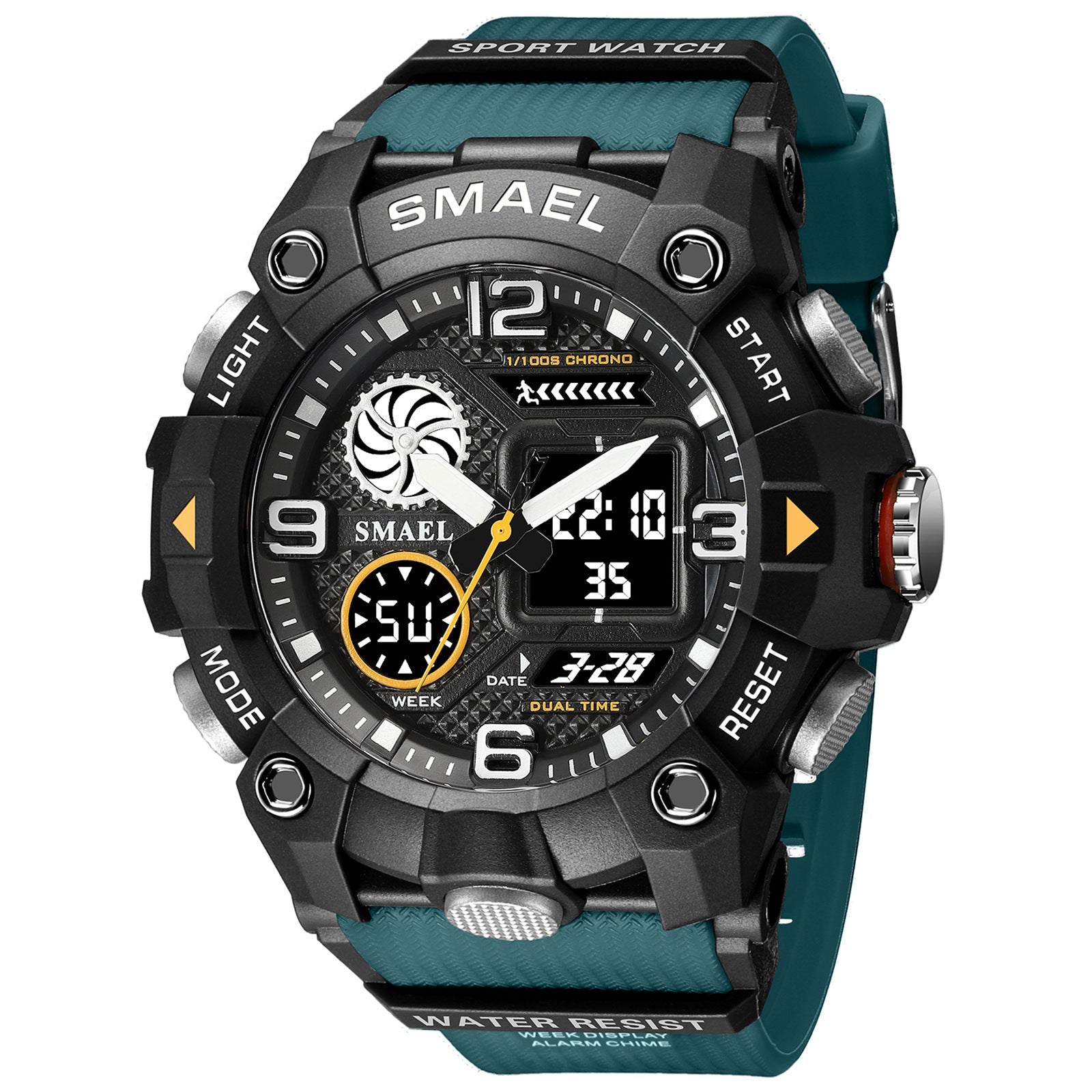 Men's Dual Time Chronograph Sport Watch 50M Water Resistant