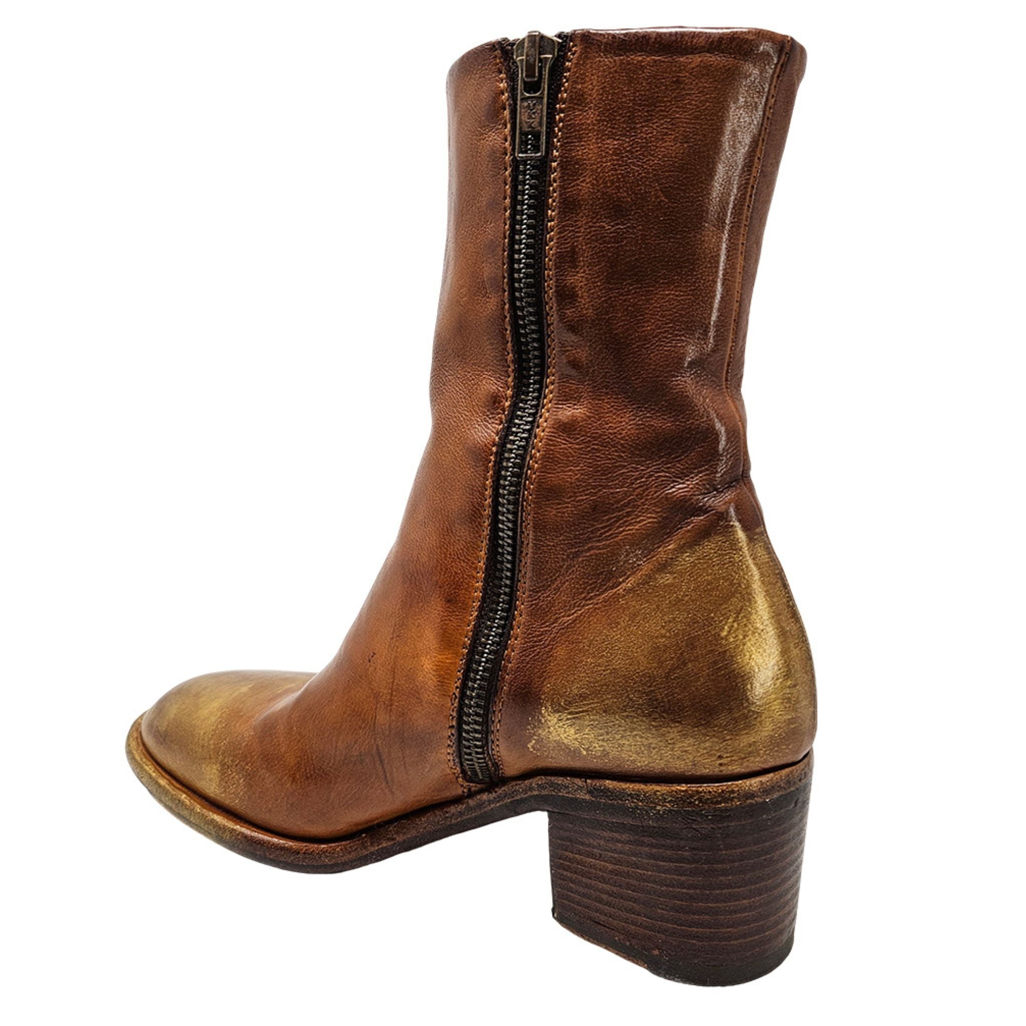 Cognac Hand Rubbed Ankle Boot