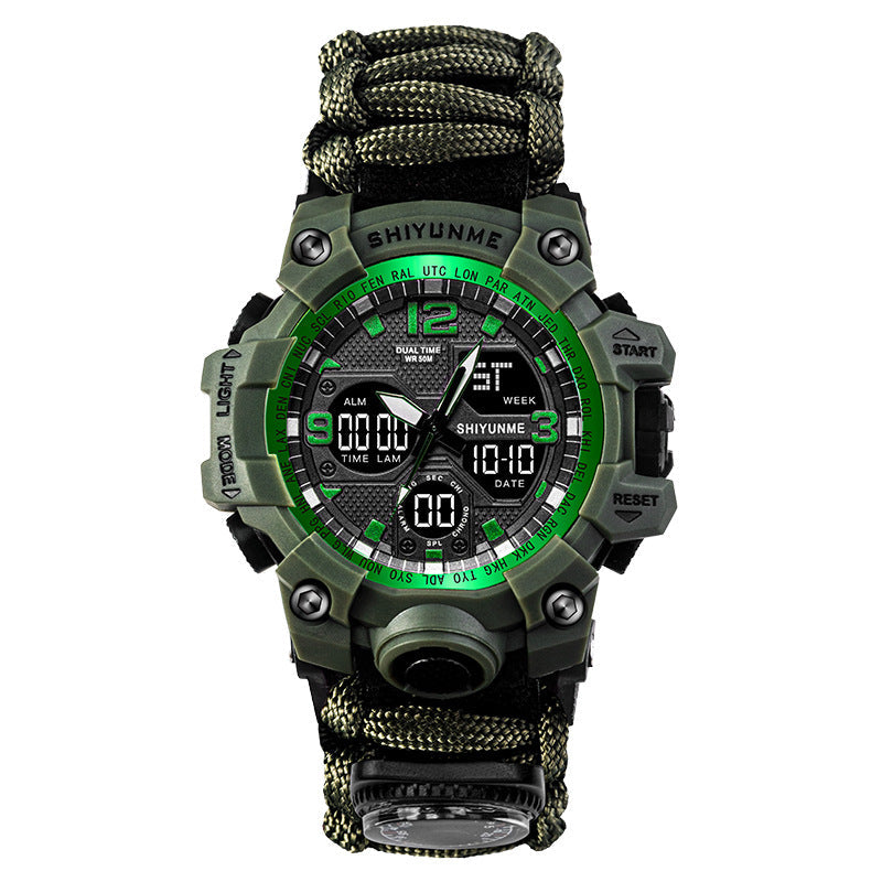 Tactical 6-in-1 Survival Sports Watch With Compass and Whistle