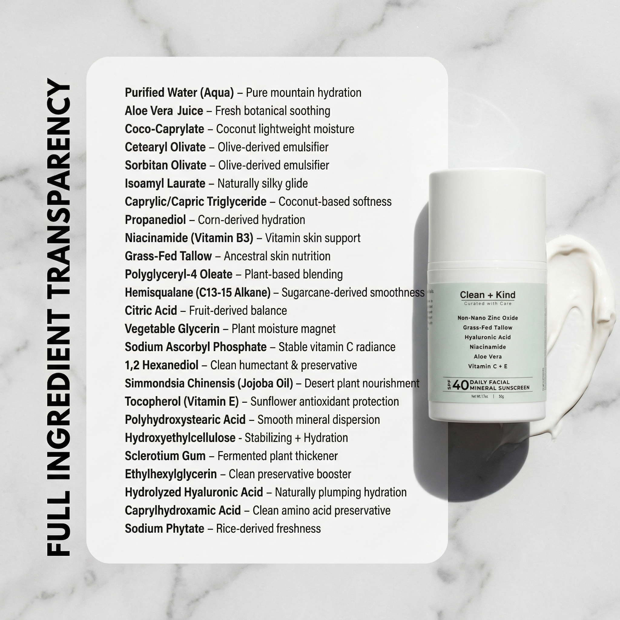 Daily Mineral Face Sunscreen SPF 40 Hydrating Zinc Formula - Image 7